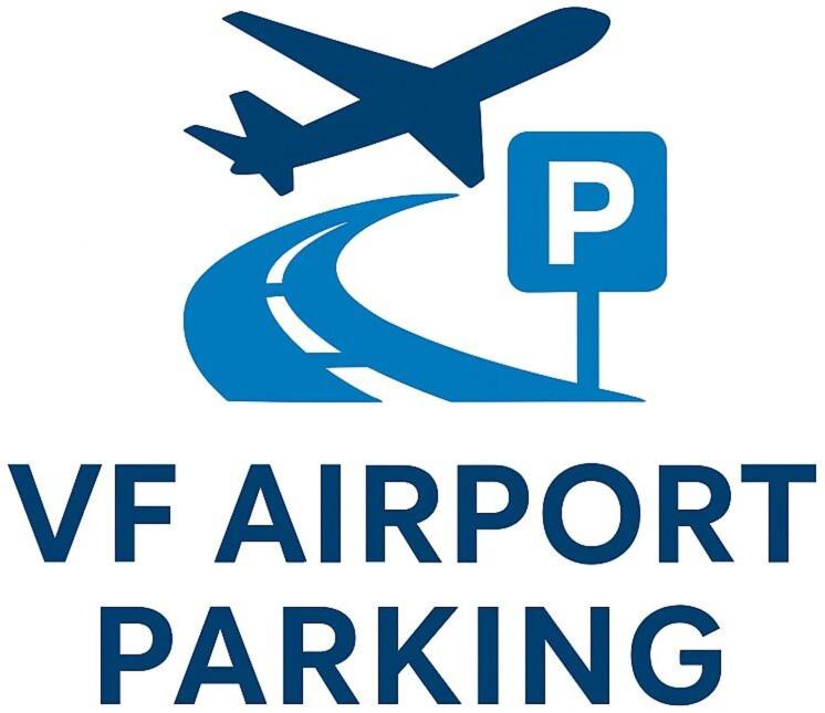 a logo for v airport parking with an airplane at VF Park -Reptéri Parkoló Vecsés Ingyenes Transzfer in Vecsés