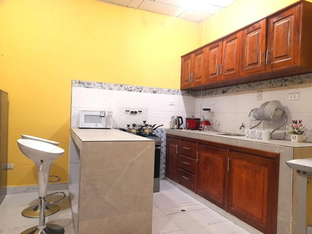 Køkken eller tekøkken på Amazon Soul Apartment