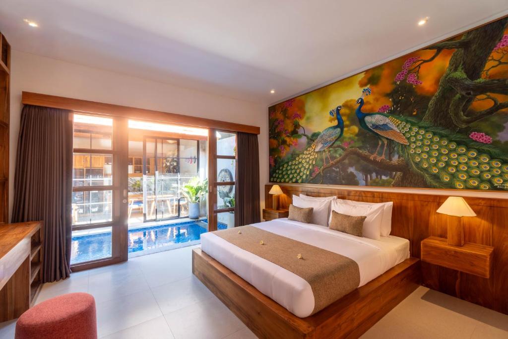 Ένα ή περισσότερα κρεβάτια σε δωμάτιο στο Derekun Ubud