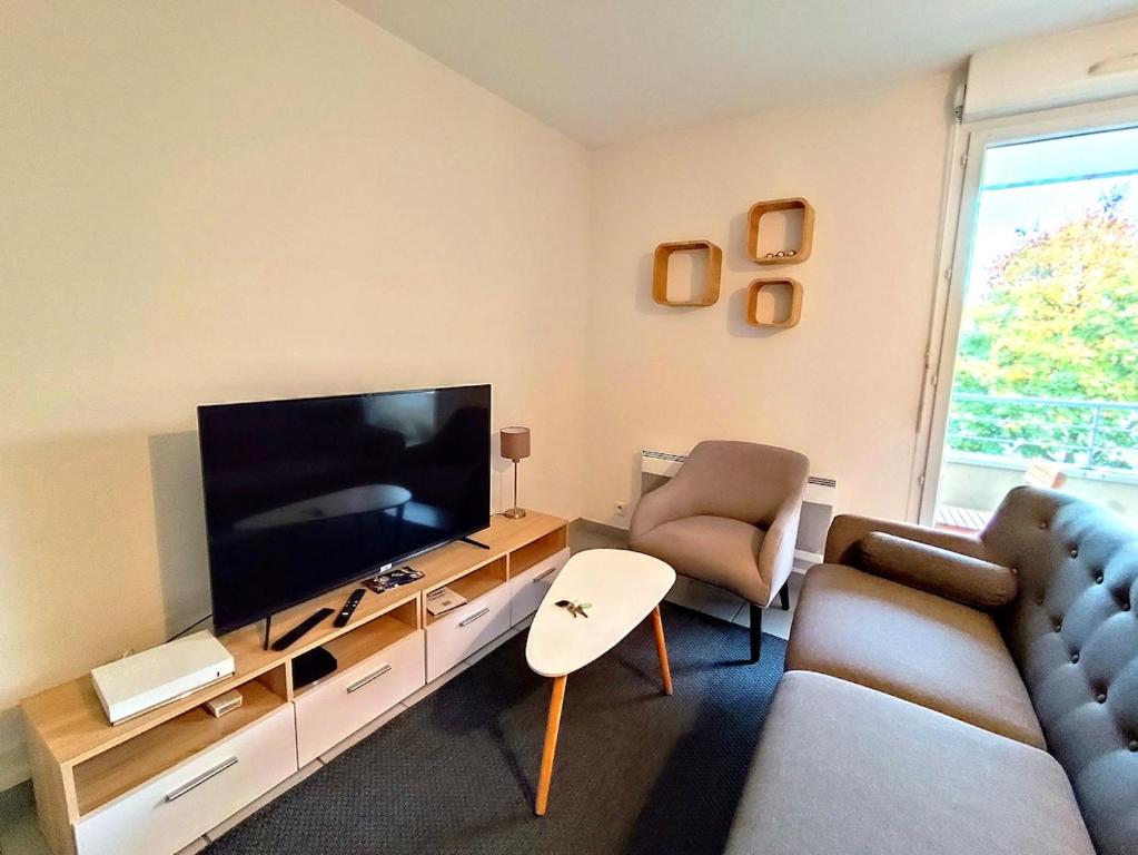 TV a/nebo společenská místnost v ubytování La Fraternité, 4 chambres, 2 parkings, 2 salle d'eau, WIFI