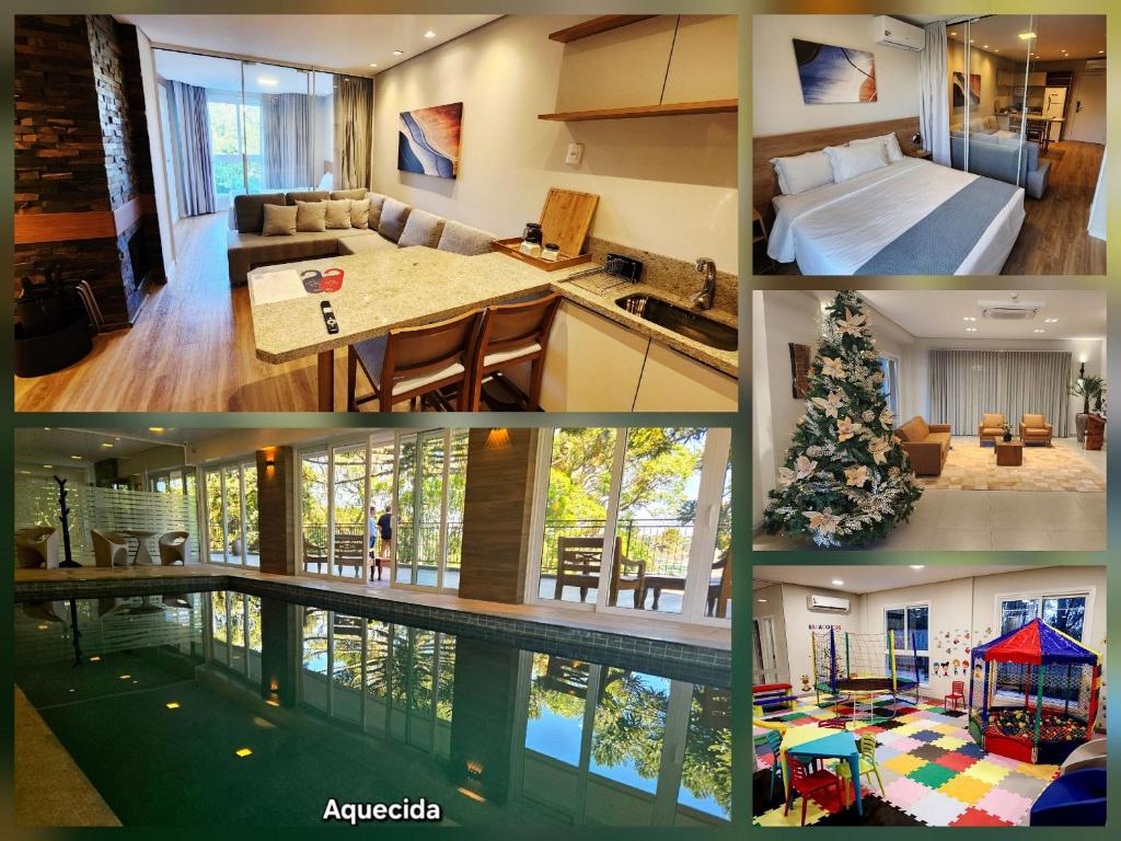 Πισίνα στο ή κοντά στο Aconchegante Flat Serra Class