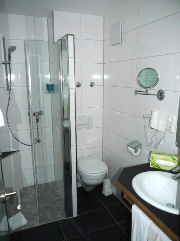 Koupelna v ubytování Hotel Fortuna