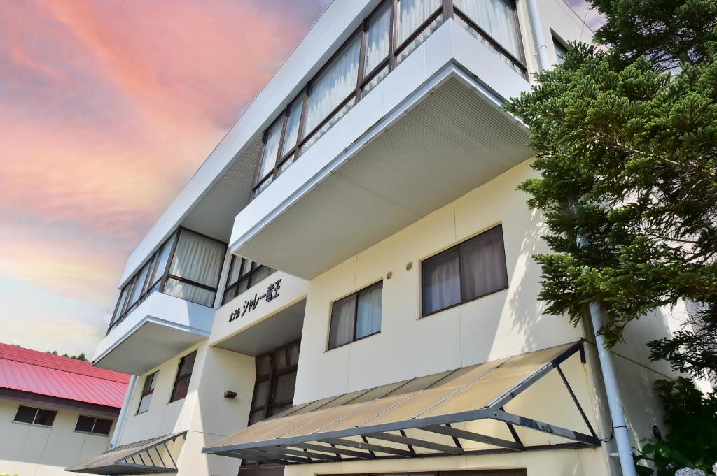 a view of the front of the building at Hotel Chalet Ryuo in Yamanouchi