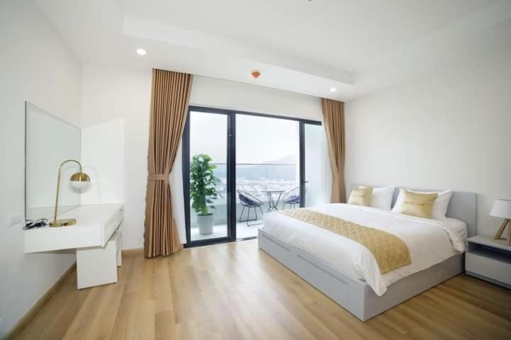 Ένα ή περισσότερα κρεβάτια σε δωμάτιο στο Căn Hộ View Biển Quy Nhơn - FLC Lux Chilling APT Trung Tâm TP