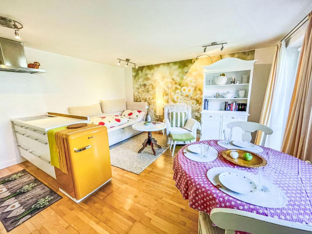 a small room with a table and a bed at Apartment Bärbel by Interhome in Suhl