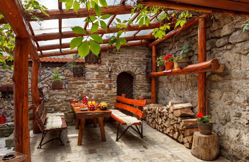 A patio or other outdoor area at Penzion Barborka