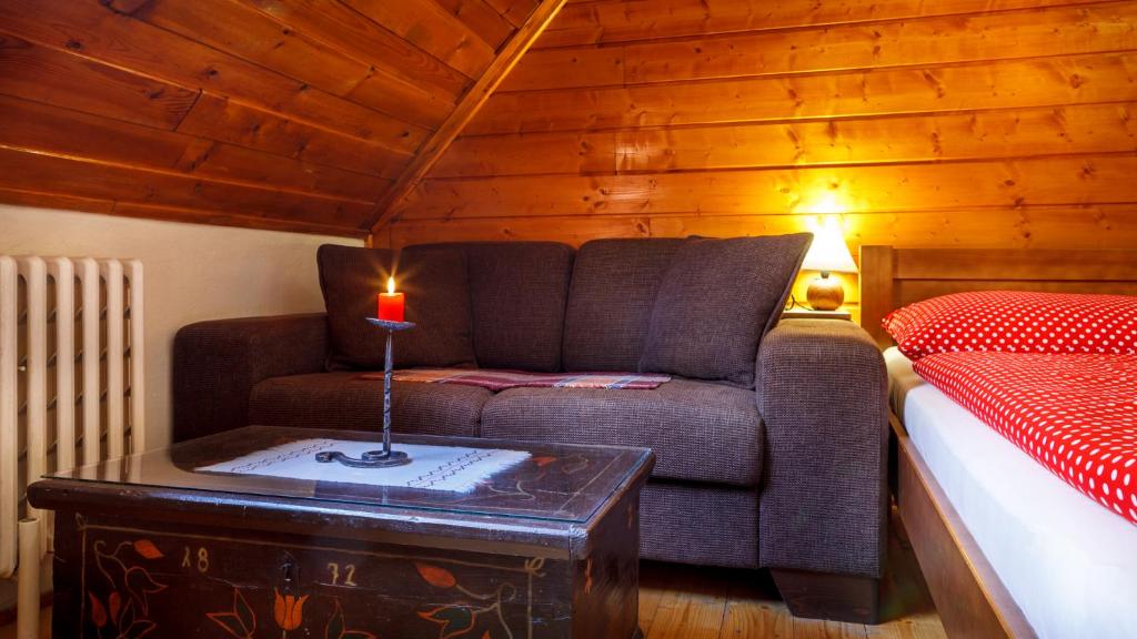 A seating area at Penzion Barborka