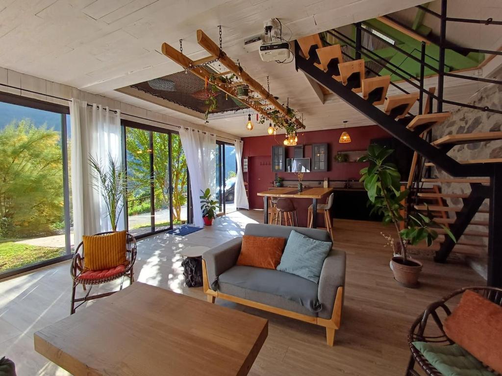 Posezení v ubytování Aux 4 Saisons