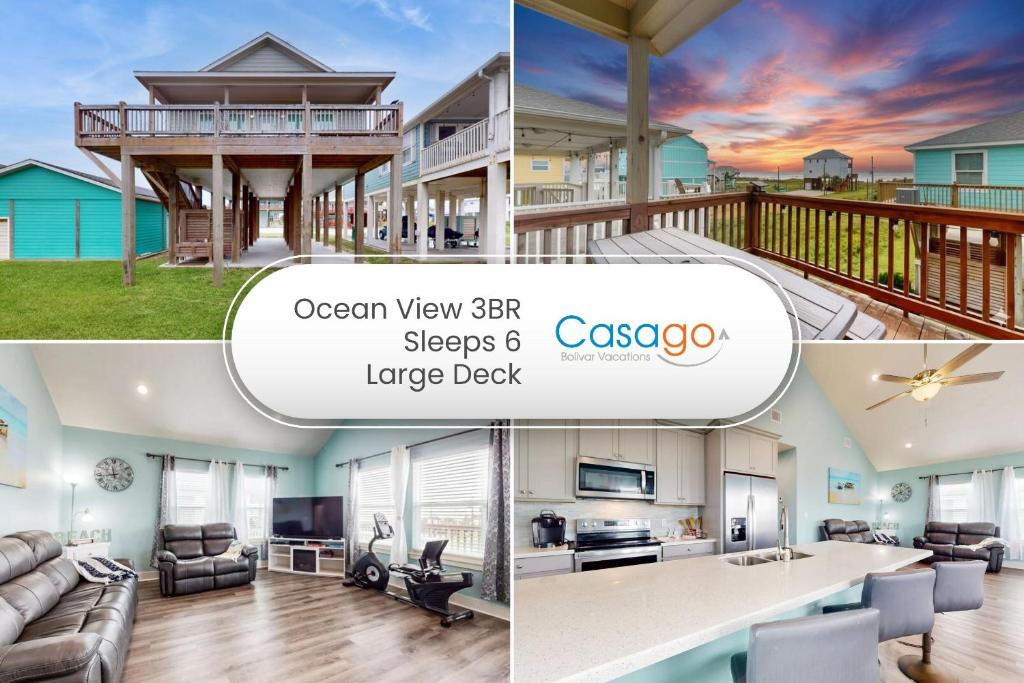 a collage of photos of a house at Escape Gulf Views Large Deck Group Ready in Stingaree