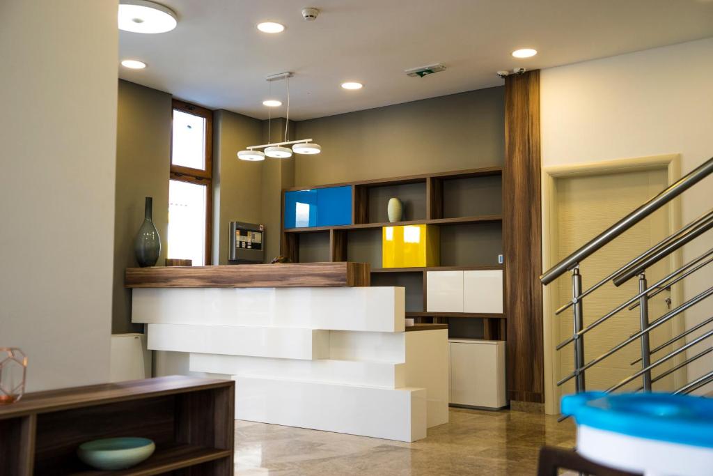 Kuchyň nebo kuchyňský kout v ubytování Hotel Kapetanovina
