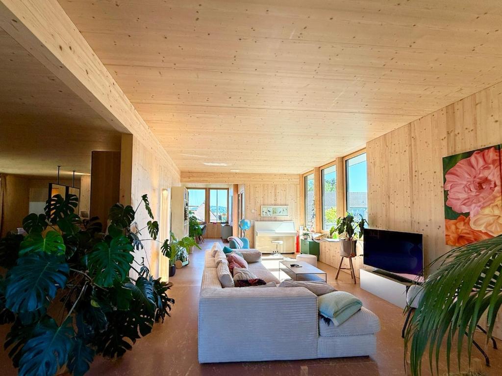 Khu vực ghế ngồi tại Stadtloft Alice mit grosser Terrasse & Parkplatz