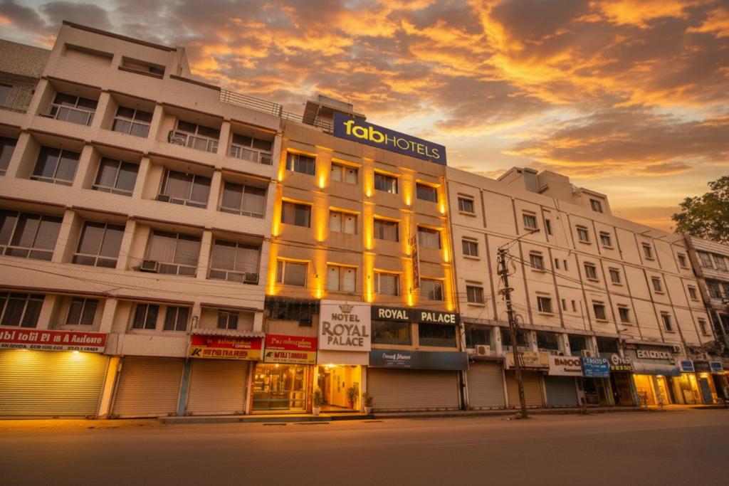a building with a sign on the front of it at FabHotel Royal Palace II in Bhopal