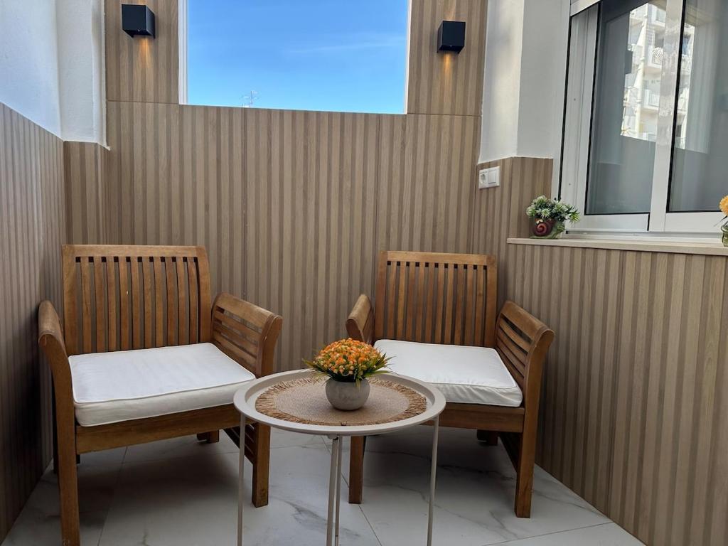 Μπαλκόνι ή βεράντα στο Modern and cozy loft Double terrace and beach