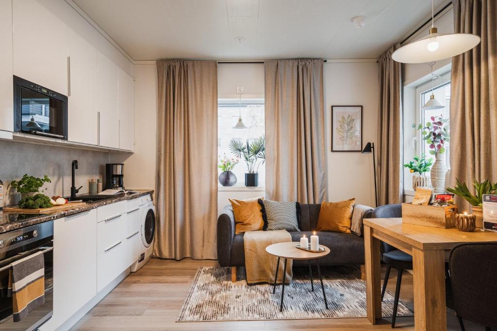 Кухня или мини-кухня в Guestly Homes - Modern & Central 1BR
