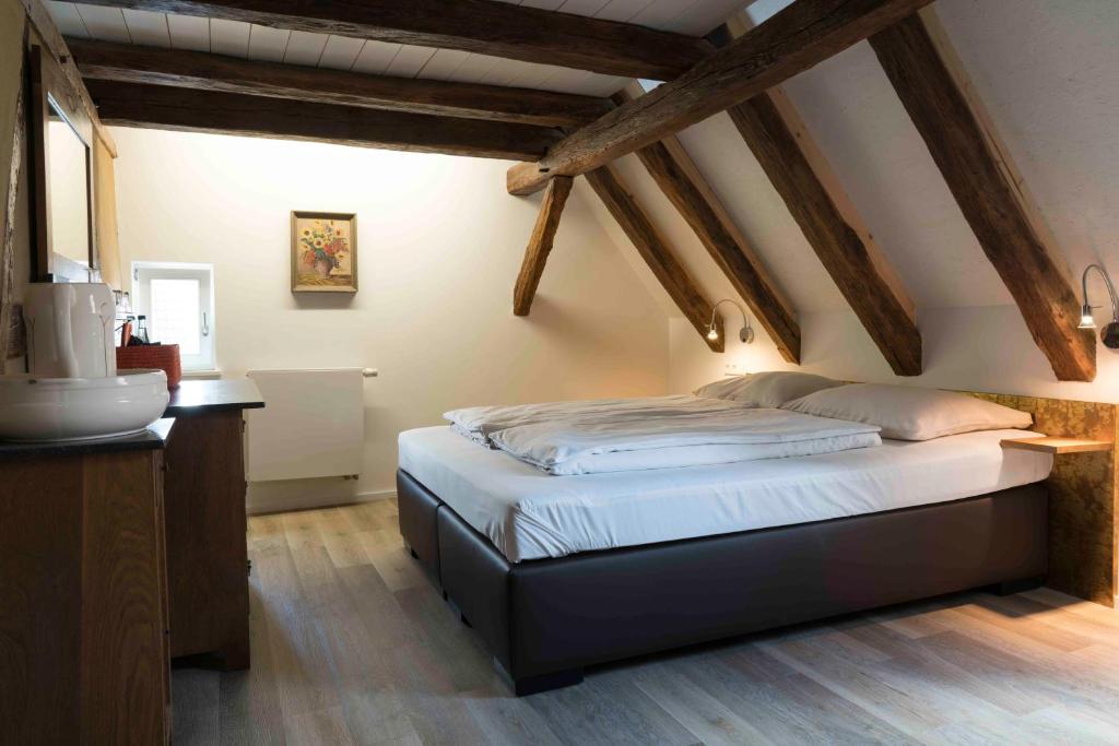 Posteľ alebo postele v izbe v ubytovaní Pension Pauserei