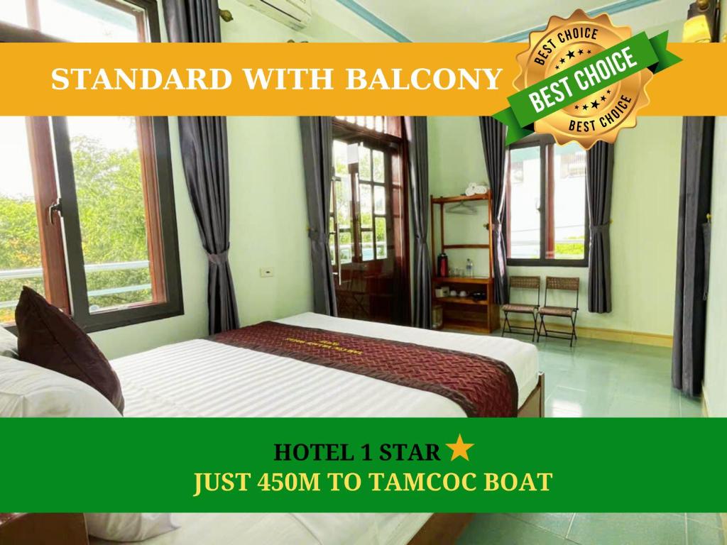 a bedroom with two beds in a room at Vi TamCoc Hotel in Ninh Binh