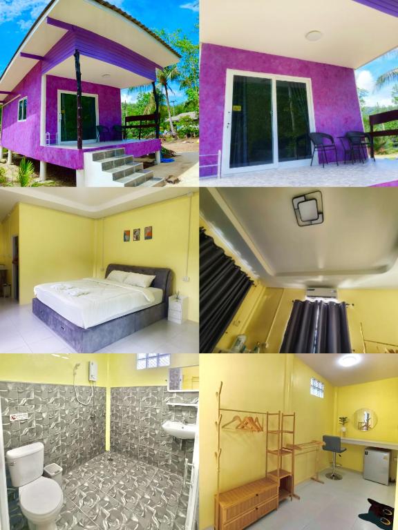 a collage of pictures of a house at Ari homestay in Ko Kood