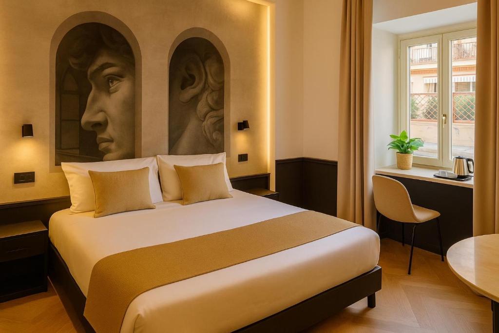 Ένα ή περισσότερα κρεβάτια σε δωμάτιο στο Hotel Villa Flavia