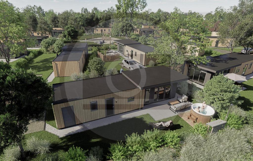 an aerial view of a house with a black roof at Amazing Home In Zeijen With Wifi in Peest