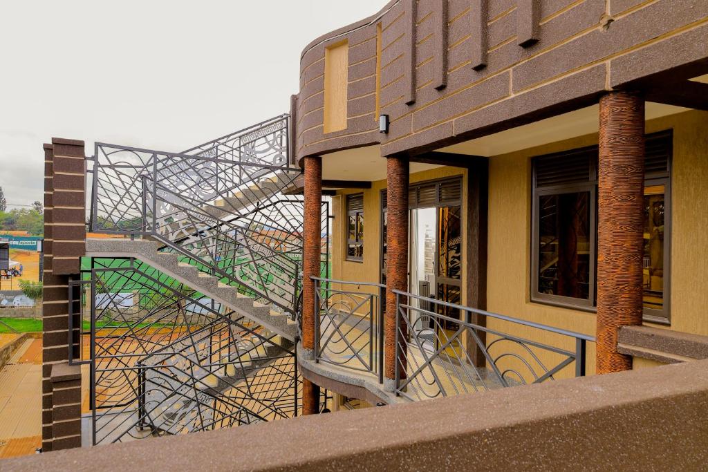 a staircase on the side of a building at Luxury Gem in Nsambya 1km from American Embassy in Kampala