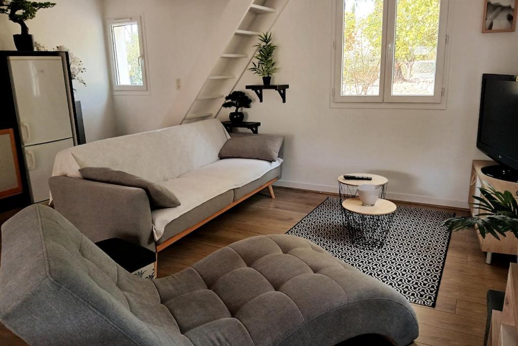 Χώρος καθιστικού στο Les Fougères