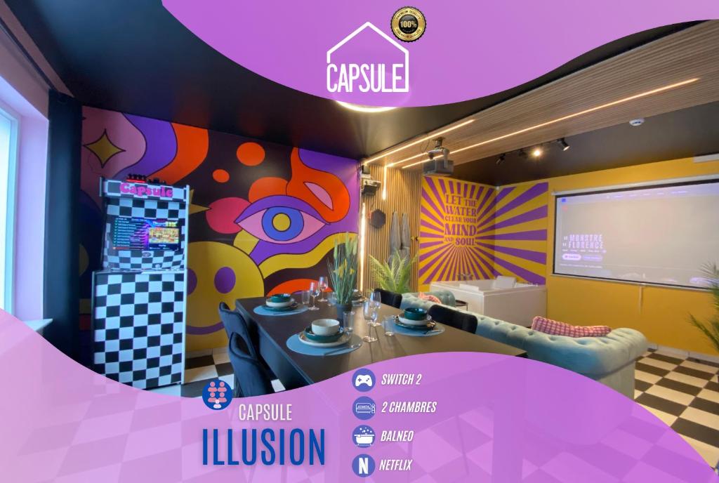 uma sala com um palco para apresentações em Capsule illusion - Balneo - Switch 2 - Mons Centre em Mons