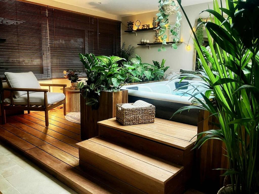 Χώρος καθιστικού στο Trinidad Vibes - Suite and Spa