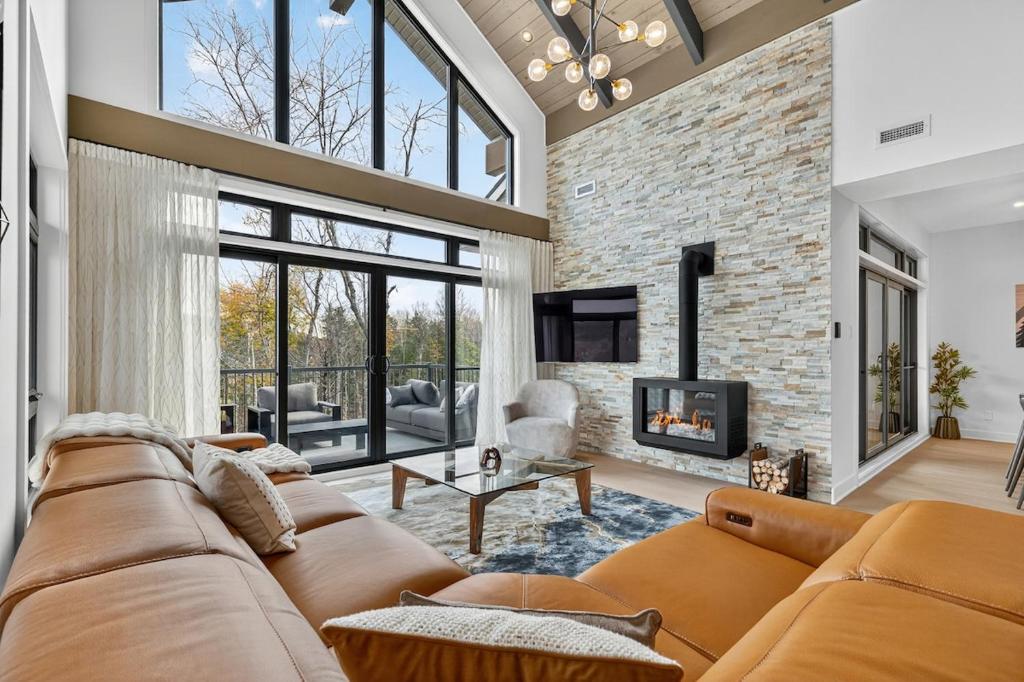Χώρος καθιστικού στο Polaris Verbier Mont-Tremblant Luxury Condo