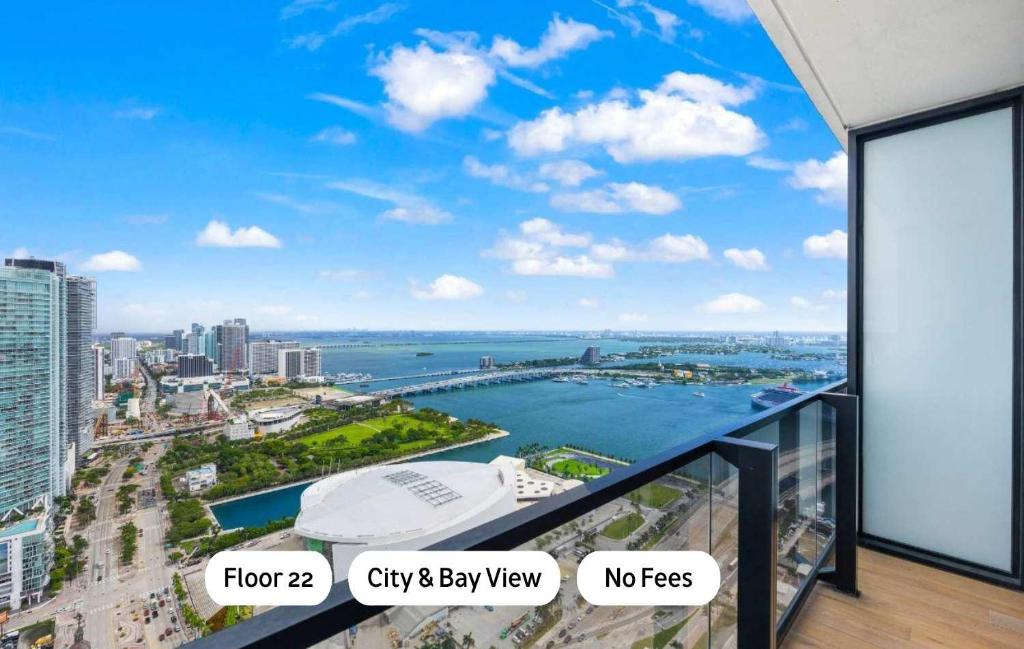 a view of the city and water from a building at MVR Miami s Top Stay Views for Days in Miami