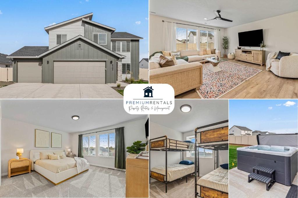 a collage of photos of a house at 6BR Retreat with Playground Basketball & Sleeps 22 in Star