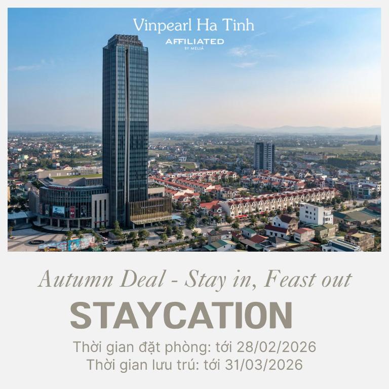 a flyer for a city with a tall skyscraper at Vinpearl Ha Tinh, Affiliated by Meliá in Hà Tĩnh