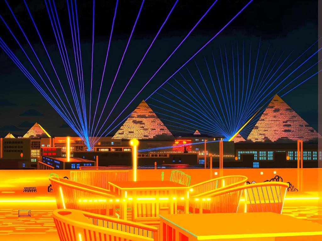 Gambar di galeri bagi PYRAMIDS GOLDEN TEMPLE HOTEL all king rooms with jacuzzi & pyramids view di Kaherah