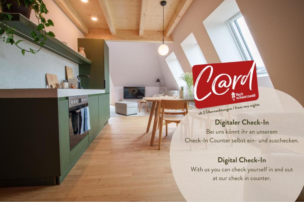 a coca cola sign on a table in a kitchen at stuub titisee in Titisee-Neustadt