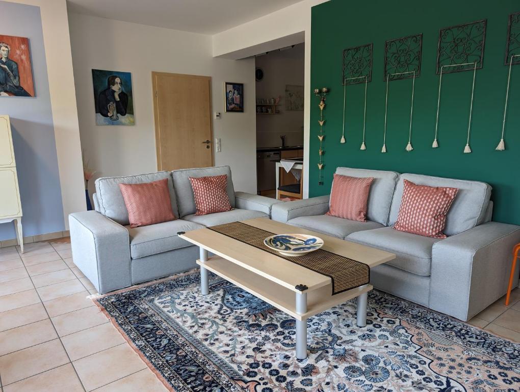 Χώρος καθιστικού στο Ferienwohnung Am Schlössle