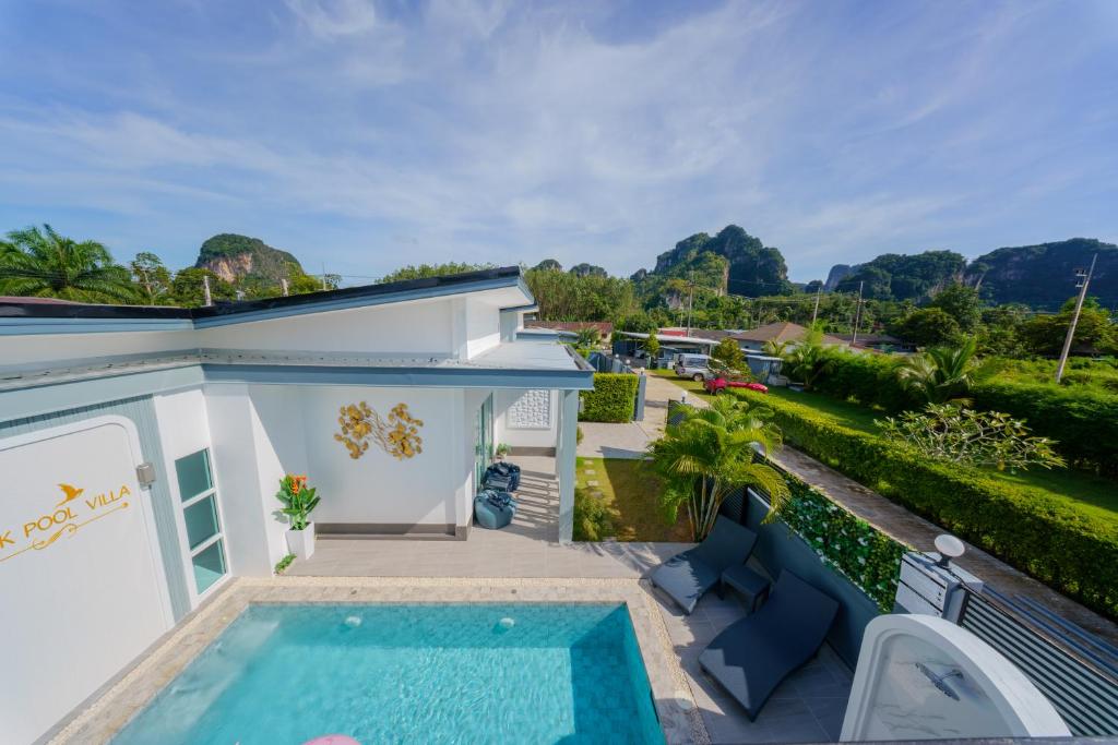an aerial view of a villa with a swimming pool at Lark Pool Villa Aonang Krabi in Ao Nang Beach