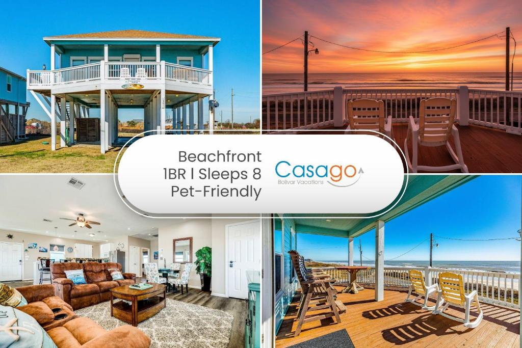 a collage of photos of a house at Stunning Beachfront Dog Friendly Sleeps 8 in Caplen