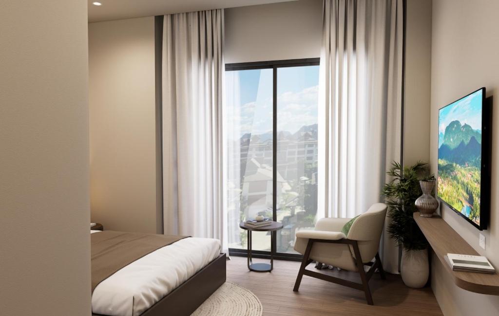 Μια τηλεόραση ή/και κέντρο ψυχαγωγίας στο Tulip Elegant Riverside Vangvieng