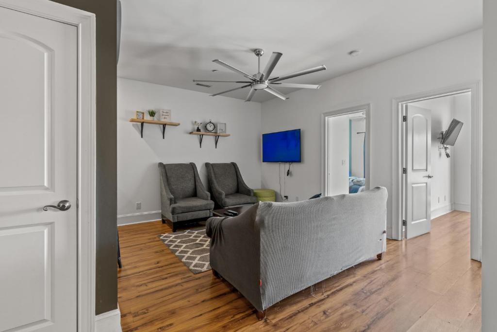 TV a/nebo společenská místnost v ubytování Beach loft