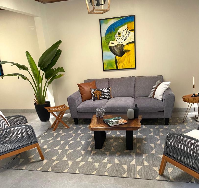 Χώρος καθιστικού στο Casa Flory-El jardin secreto-