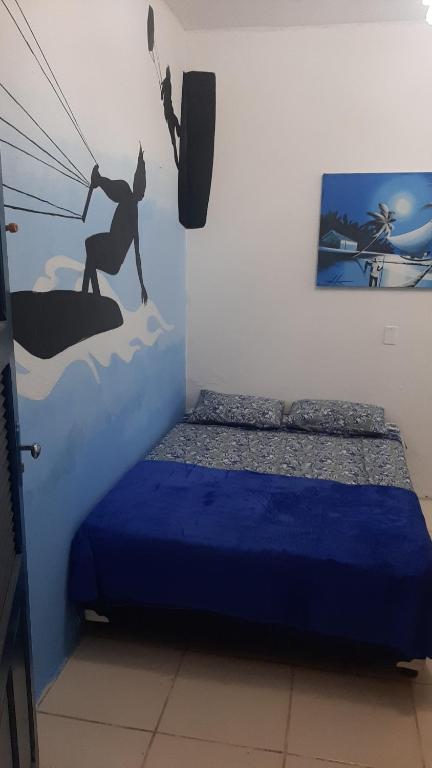 Ένα ή περισσότερα κρεβάτια σε δωμάτιο στο Hostel Green house beach