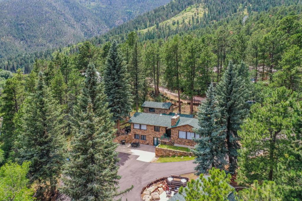 an aerial view of a house in the woods at 4925 Pike in Cascade-Chipita Park