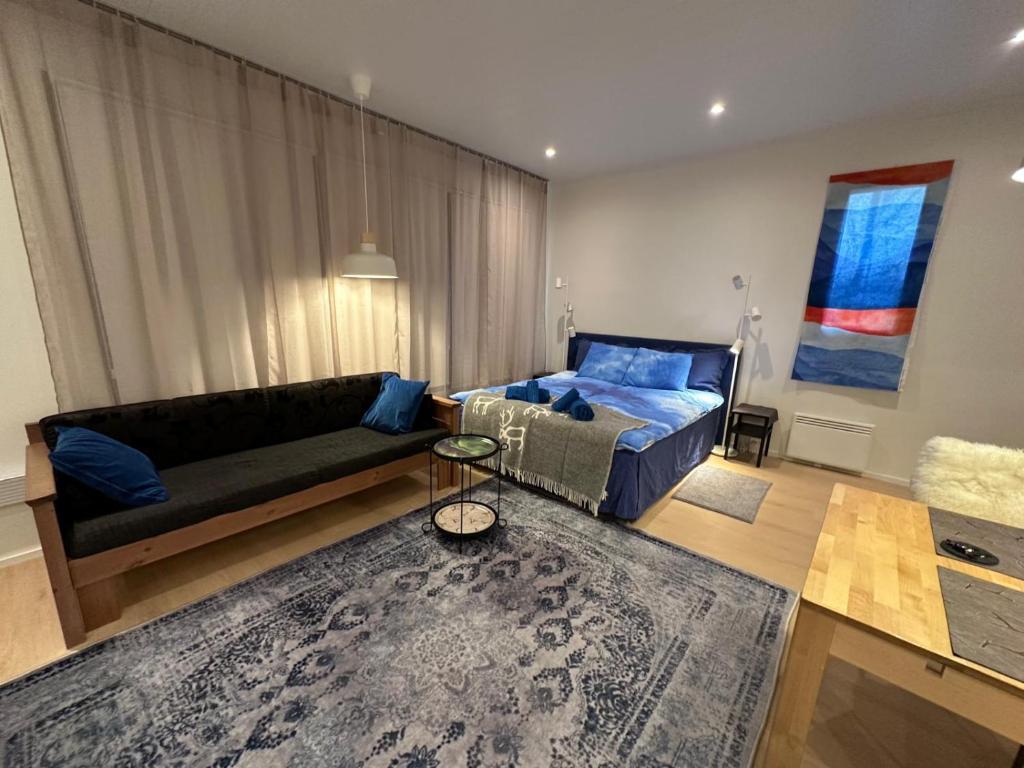 Χώρος καθιστικού στο Royal Blue Ivalo