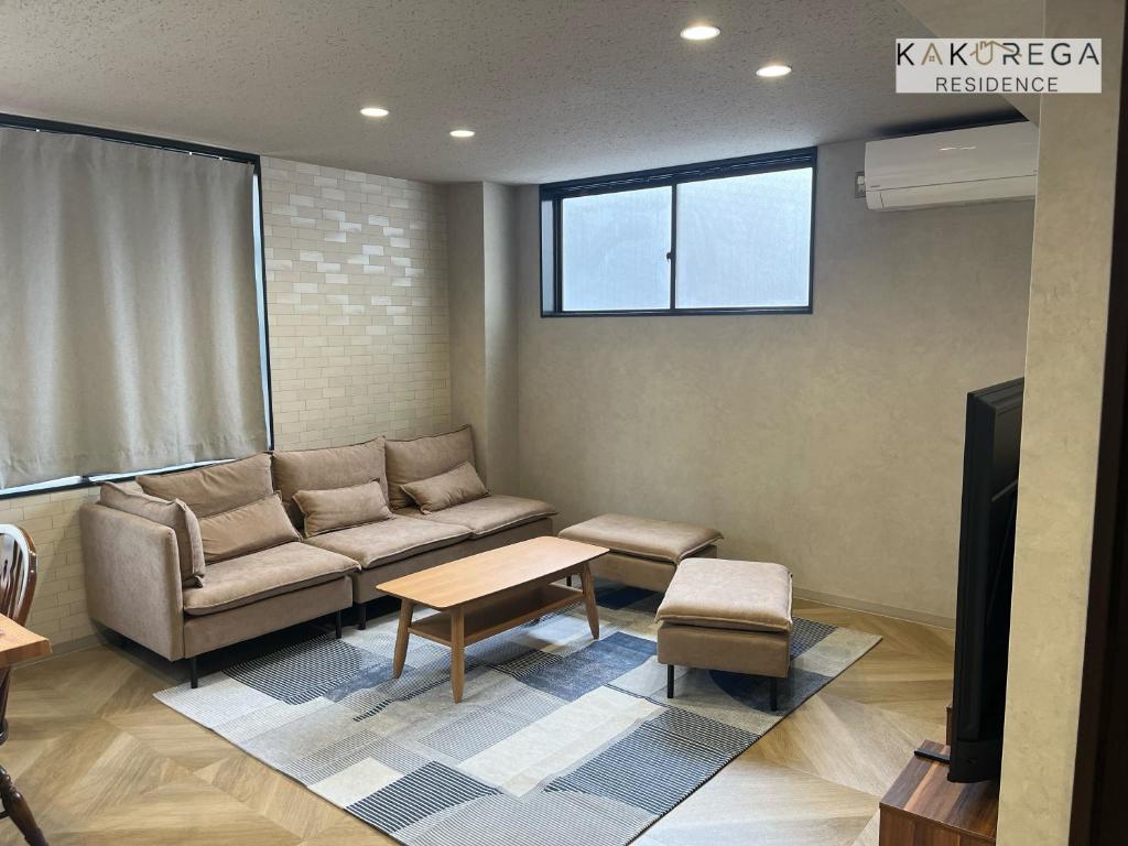 Χώρος καθιστικού στο kakurega residence