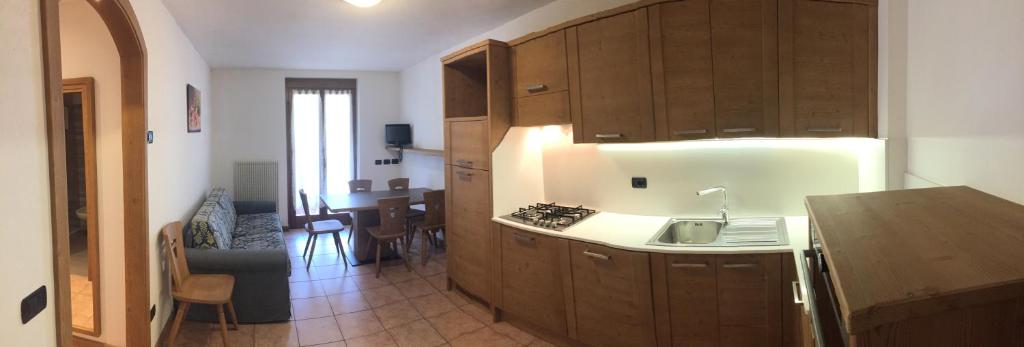 Kuchyň nebo kuchyňský kout v ubytování Residence Cima Tosa