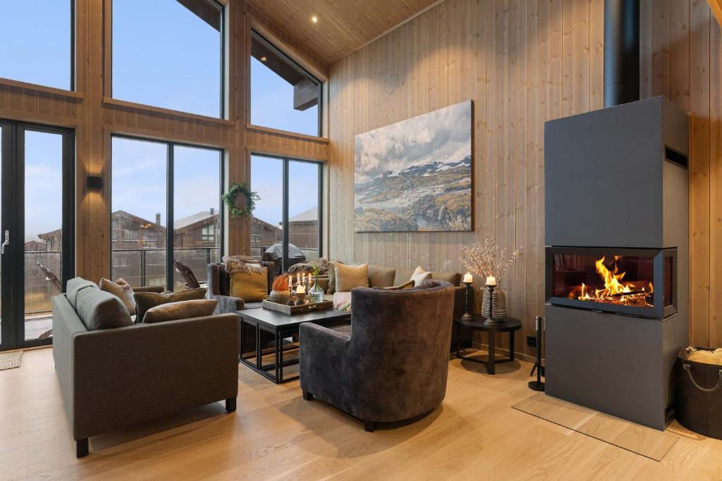 Posezení v ubytování Luxury Skilodge ski in & out