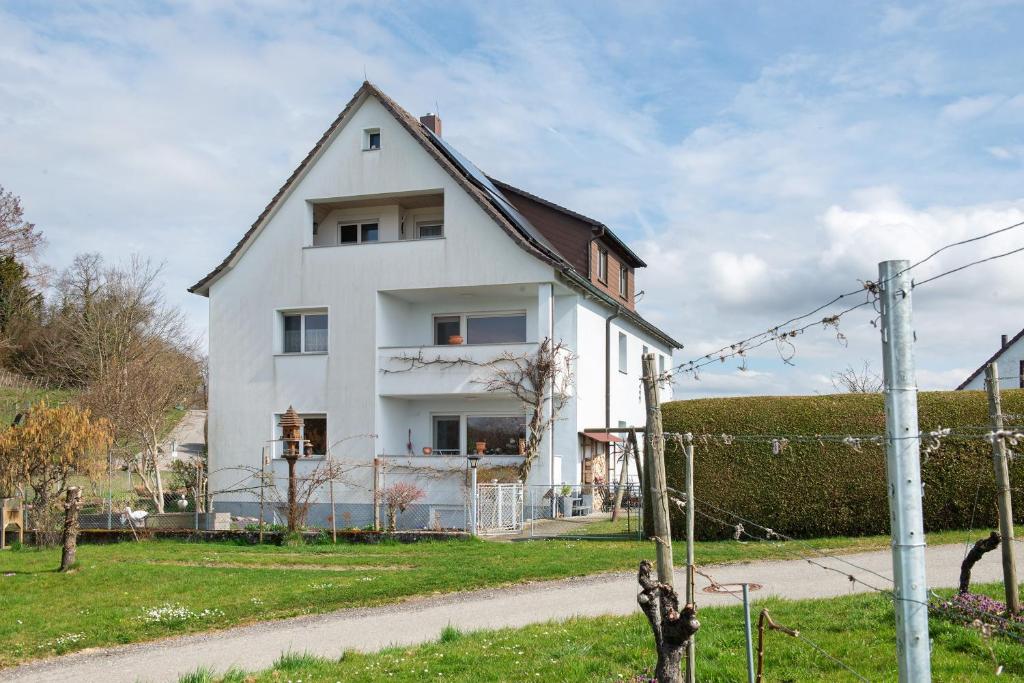 メーアスブルクにあるFerienwohnung Strobelの道路脇白屋