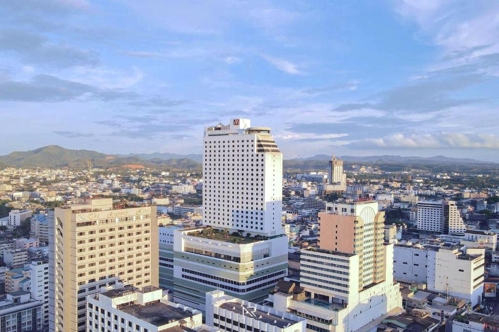 an aerial view of a city with buildings at Lee Gardens Plaza Hotel - SHA Plus in Hat Yai
