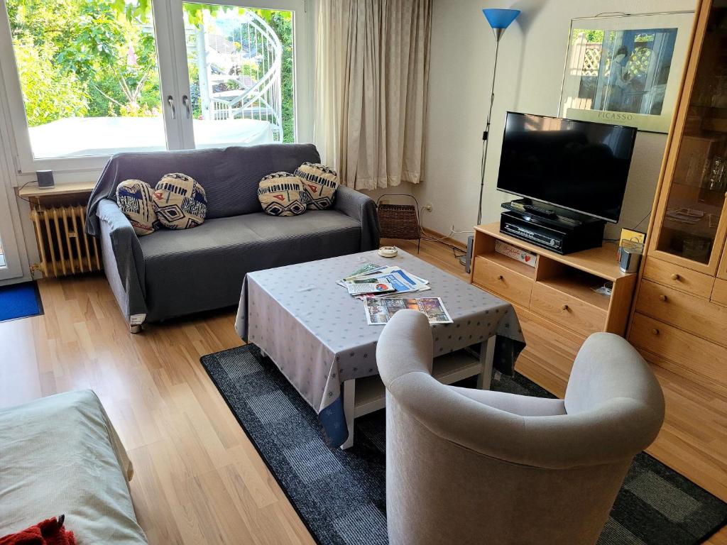 TV a/nebo společenská místnost v ubytování Ferienwohnung Brixius