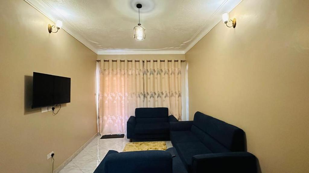 TV a/nebo společenská místnost v ubytování Two-bedroom unit in Mubende Town