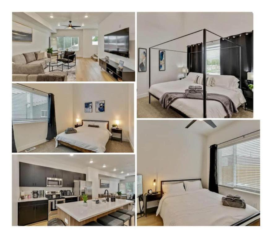 Postel nebo postele na pokoji v ubytování 3 Min to DT - 2 Car Garage - Lux Townhome - King Bed